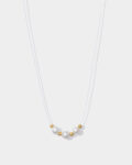 Pr – Transparent pearls and gold necklace