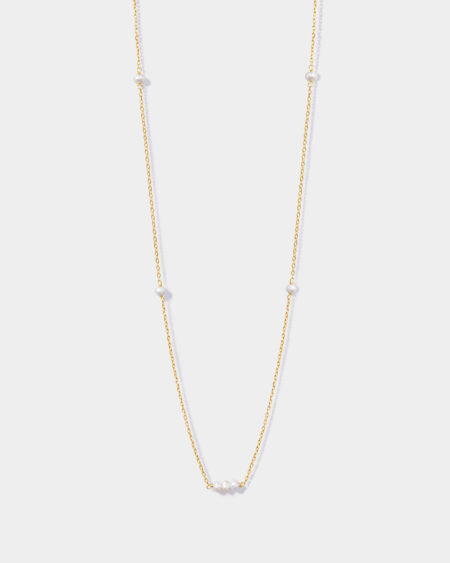 7 Connected Pearls Gold Chain