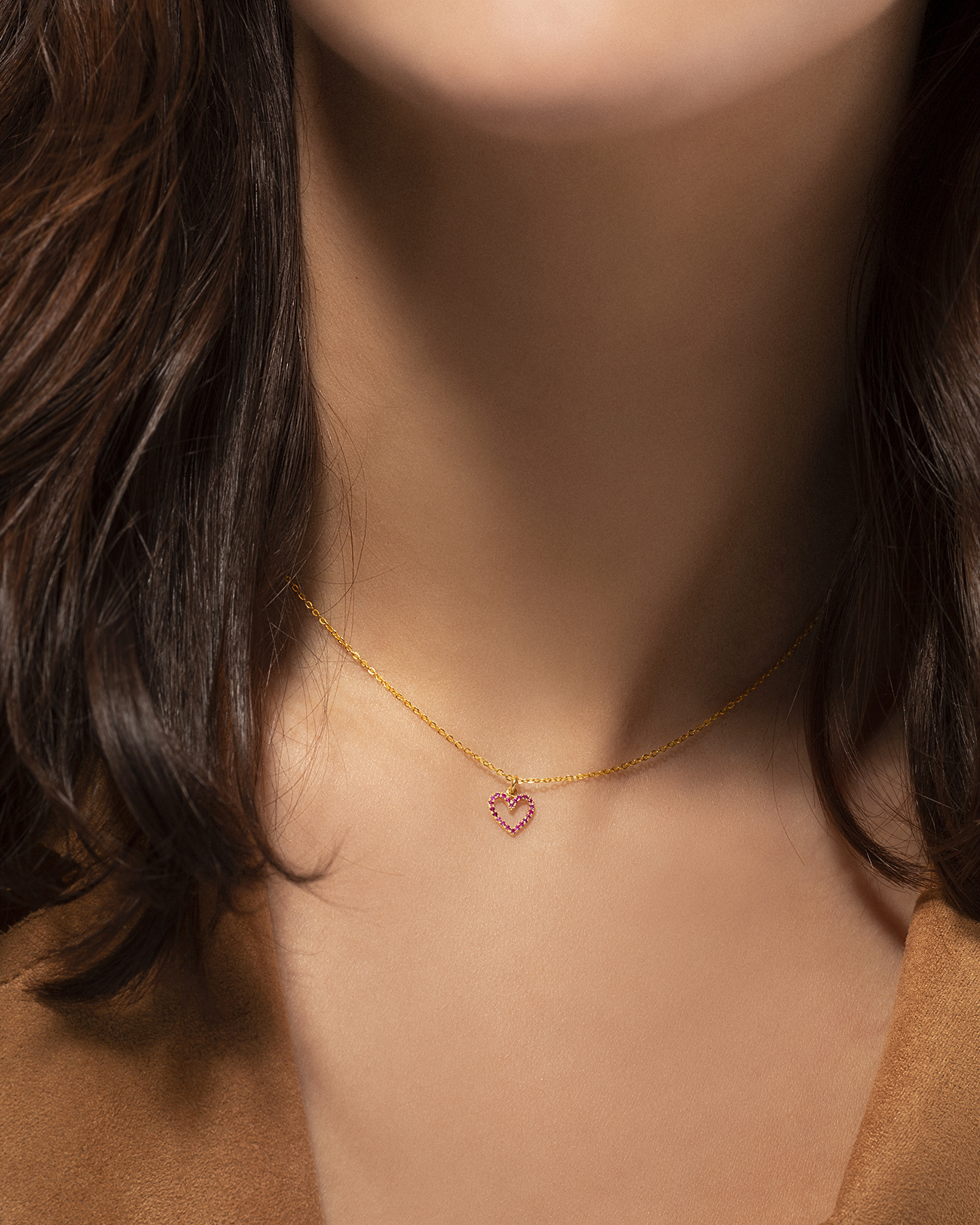 Model - Heart charm ruby pendant