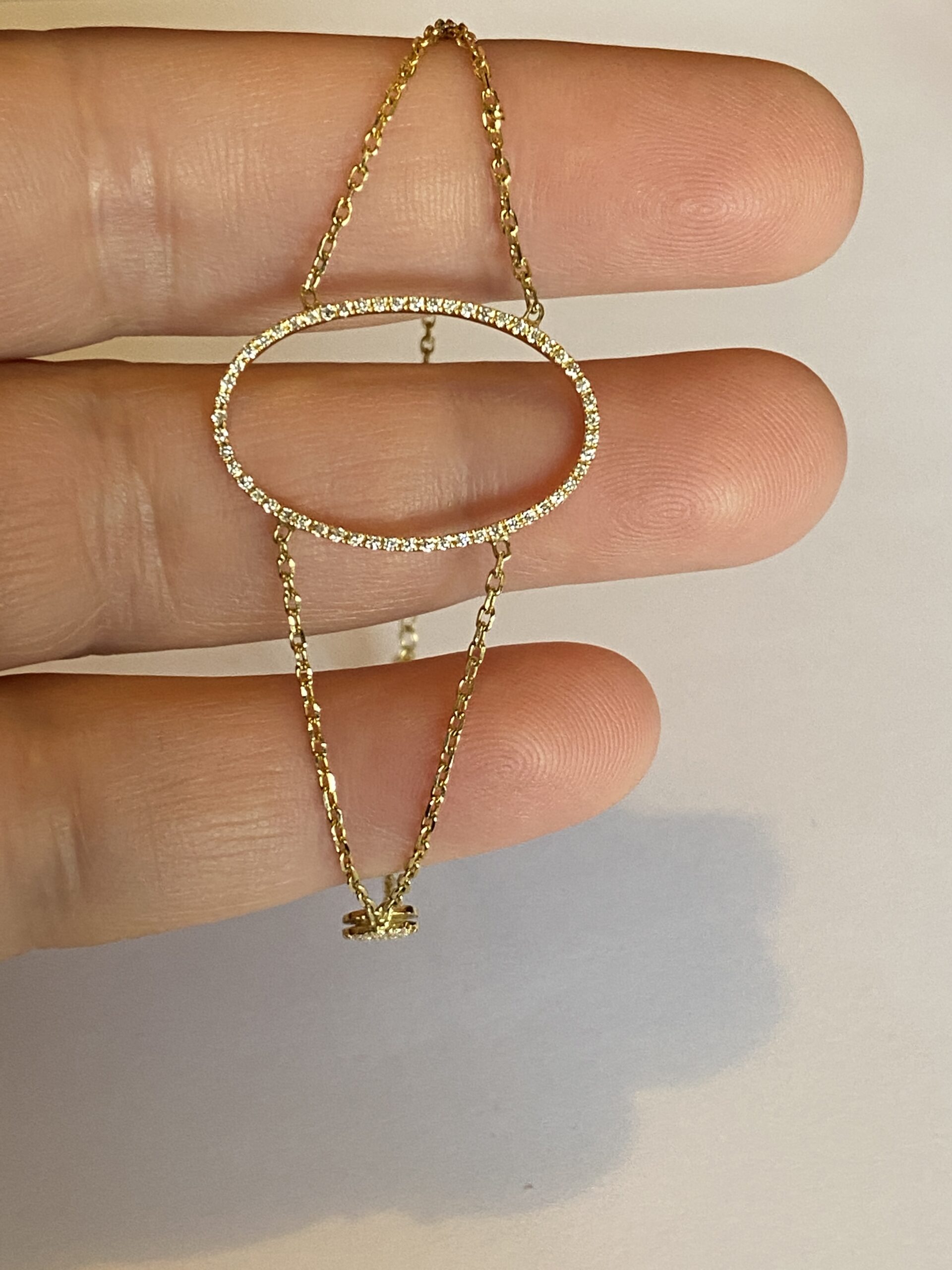 Pr - 4 Chains large diamond oval bracelet