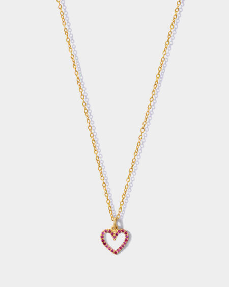 Ruby Heart Shape Necklace