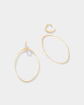 Pr – Large oval earrings with diamond arcs