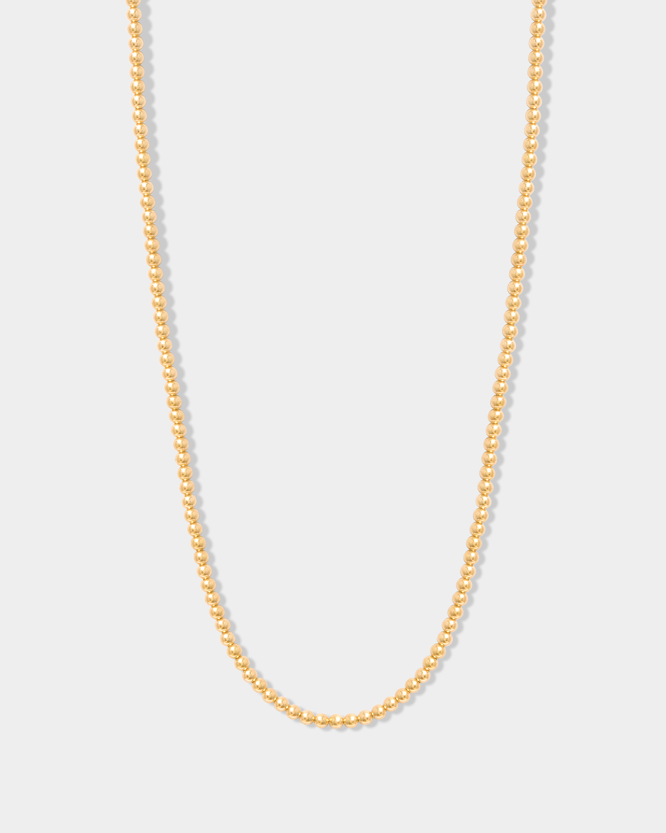 Pr - Medium beads gold necklace