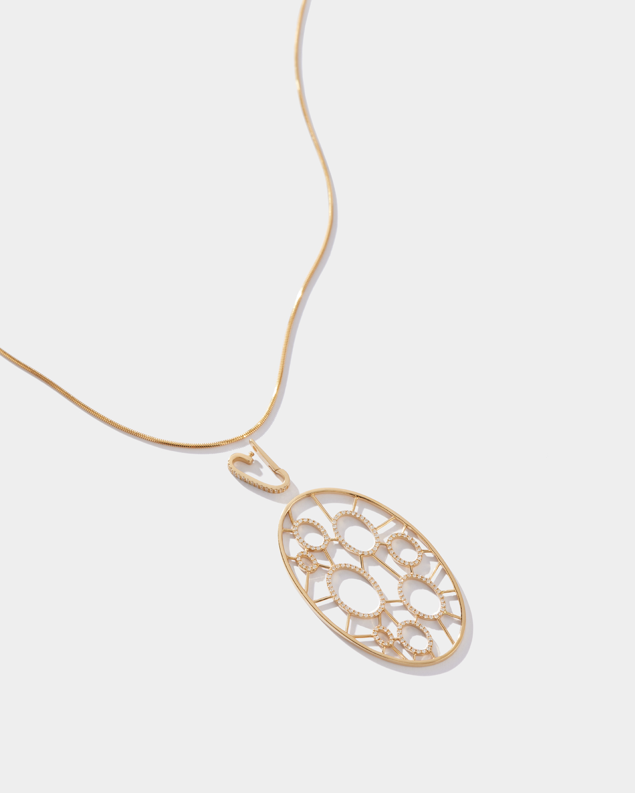 Pr - Multiple diamond ovals pendant 2