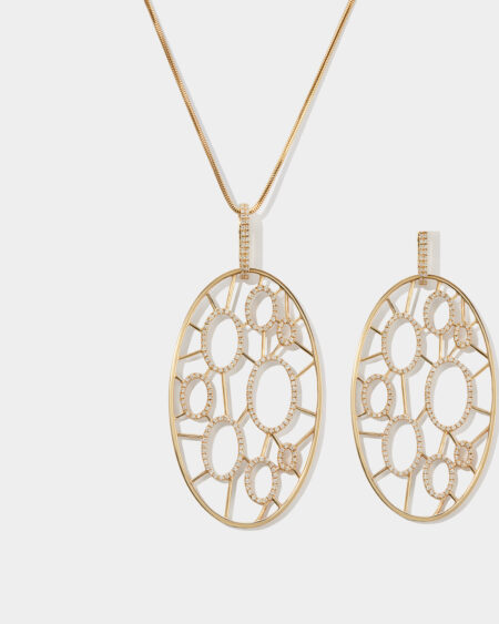 Cross Single Earring/Pendant Large Oval With Small Diamond Oval Sets