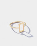 Pr – Rectangular charm gold ring 2