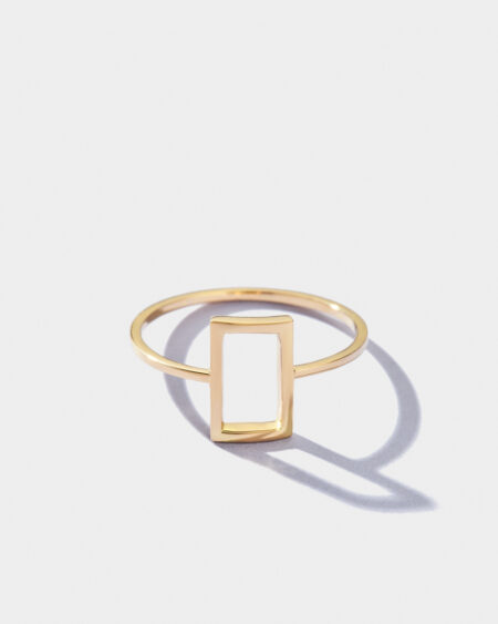 Rectangle Shape Gold Ring