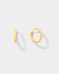 Double Gold Circular Small Huggy Earring