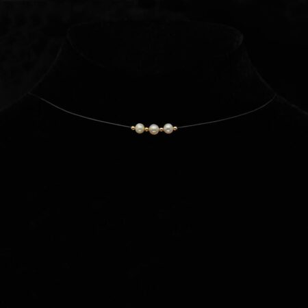 Gold/Pearl Beads On Fishing Line